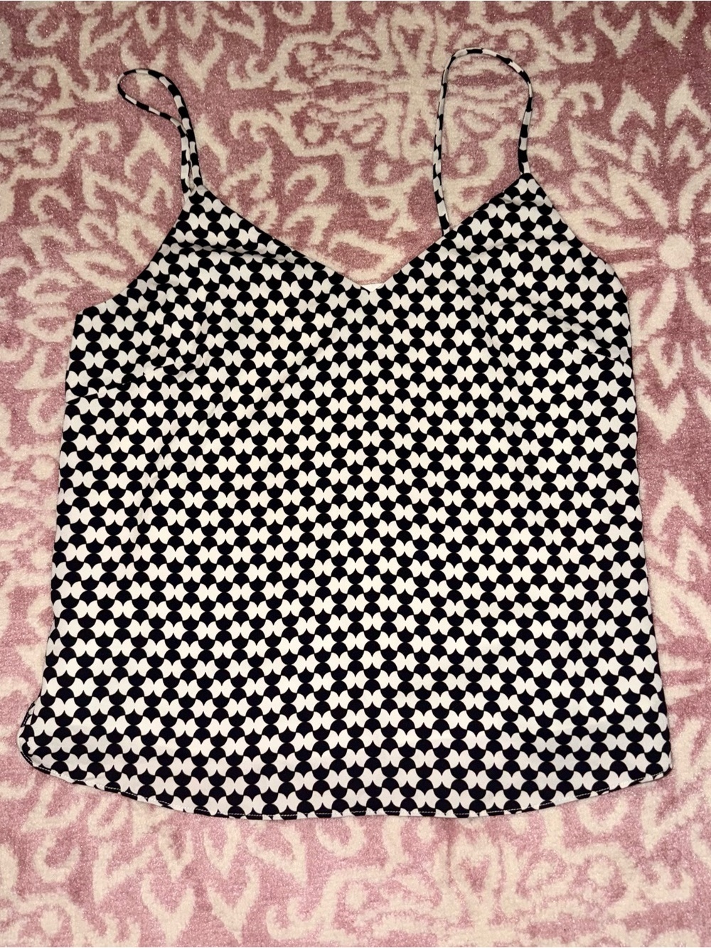 Lucy Paris Black & White Geometric Print Cami Tank Top Medium